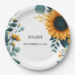 Assiettes En Carton Jardin rustique Fête des mariées de tournesol