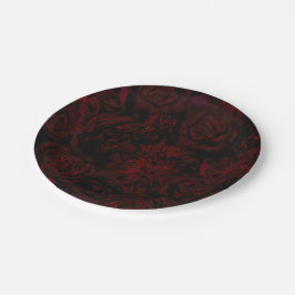 Assiettes En Carton Jardin sombre fleurs rouges romantiques mariage go