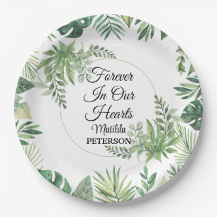 Assiettes En Carton Jardin vert Funérailles Feuilles