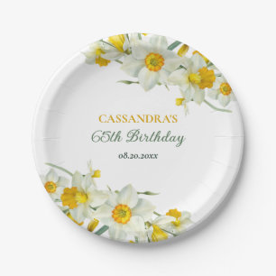 Assiettes En Carton Jaune Daffodique Blanc Rustique Floral Anniversair