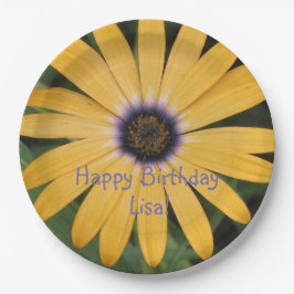 Assiettes En Carton Jaune Daisy Joyeux Anniversaire