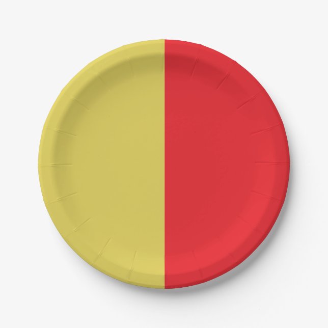 Assiettes En Carton Jaune Et Rouge (Devant)