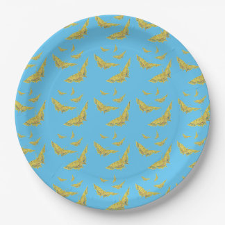 Assiettes En Carton Jaune Vieux Monde Swallowtail motif papillon