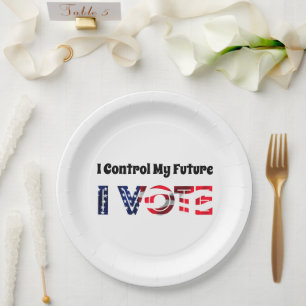 Assiettes En Carton Je contrôle mon avenir - Je vote