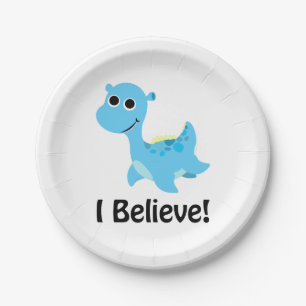 Assiettes En Carton Je Crois ! Cute Blue Nessie
