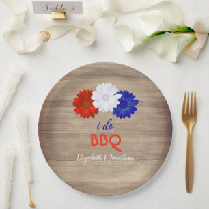 Assiettes En Carton Je fais BBQ Patriotique Floral