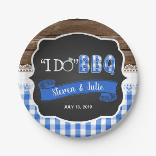 Assiettes En Carton Je fais BBQ Plaque papier - Bleu
