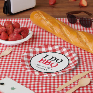 Assiettes En Carton Je fais En vichy BBQ Rouge