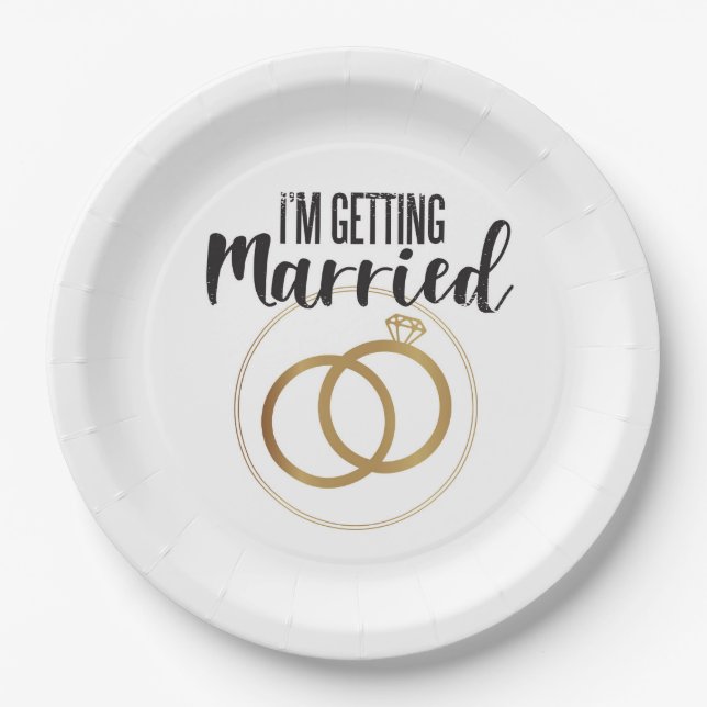 Assiettes En Carton Je me marie (Devant)