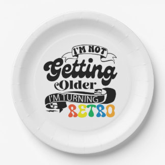 Assiettes En Carton Je ne vieillis pas, je deviens rétro