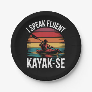 Assiettes En Carton Je parle couramment kayak-ese kayakiste en canoë-k
