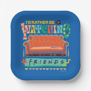 Assiettes En Carton Je préfèrerais regarder les amis™ Vibrant Grapic