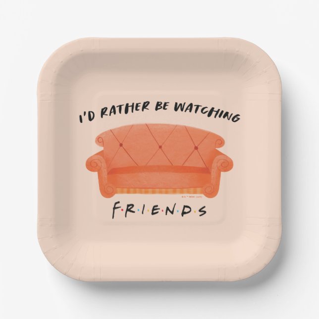 Assiettes En Carton Je préférerais regarder mes amis™ (Recto)