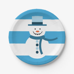 Assiettes En Carton Je rêve d'un bonhomme de neige blanc
