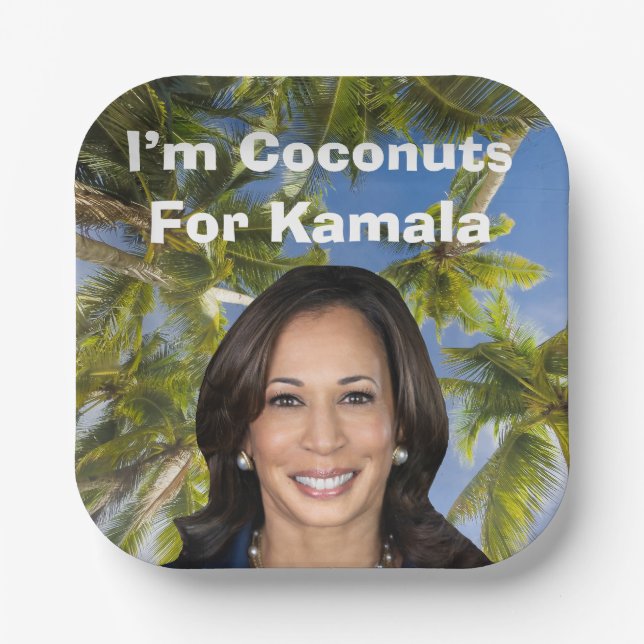 Assiettes En Carton Je suis des noix de coco pour Kamala (Recto)