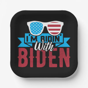 Assiettes En Carton Je suis Ridin With Biden
