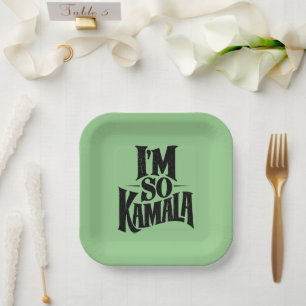 Assiettes En Carton Je suis tellement Kamala Brat Green Meme