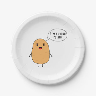 Assiettes En Carton Je suis une fière pomme de terre