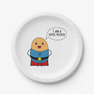 Assiettes En Carton Je suis une super pomme de terre