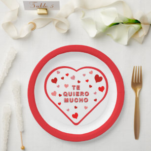 Assiettes En Carton Je T'aime Beaucoup Saint-Valentin