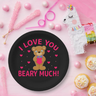 Assiettes En Carton Je T'Aime Faire Beaucoup De Teddy Bear