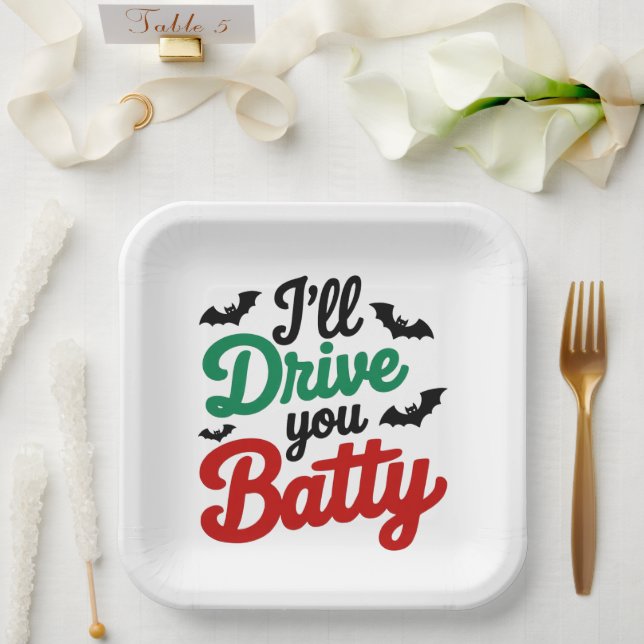 Assiettes En Carton Je te conduirai Batty (Mariage)