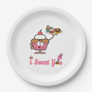 Assiettes En Carton Je te suce avec un gâteau