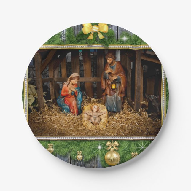 Assiettes En Carton Jesus born (Devant)