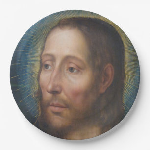 Assiettes En Carton Jésus Christ avec un Halo d'or