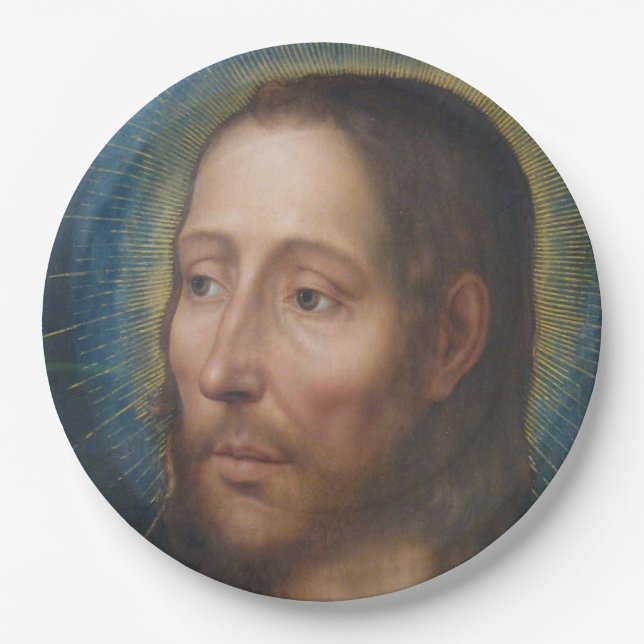 Assiettes En Carton Jésus Christ avec un Halo d'or (Devant)