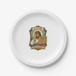 Assiettes En Carton Jésus drôle Erreur 404 Humour Développeur Web Prog