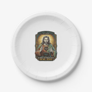 Assiettes En Carton Jésus Fond Écran Noir Couverture Webcam Virtuelle 