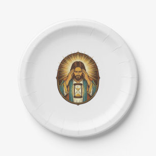 Assiettes En Carton Jésus impatient Chargement Sablier Internet Lent T