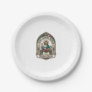 Assiettes En Carton Jésus Réparation Couture Cœur Réparé Jésus Réparat