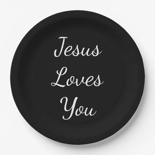 Assiettes En Carton Jésus t'aime (Devant)