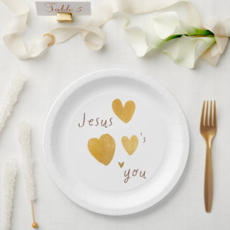 Assiettes En Carton Jésus t'aime Papier Plaques modernes