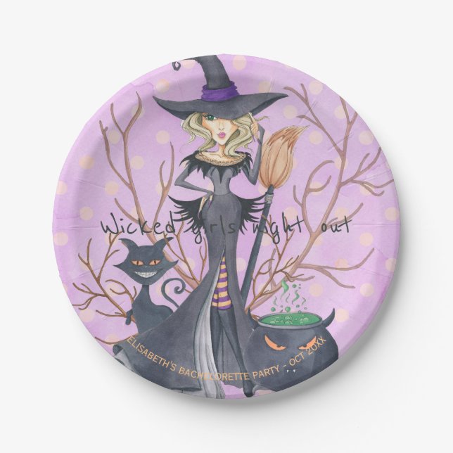 Assiettes En Carton Jeu de bachelorette d'Halloween (Devant)