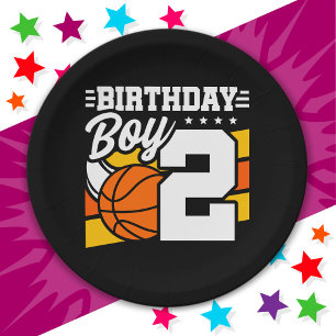 Assiettes En Carton Jeu de basket-ball 2 ans Thème 2ème anniversaire G
