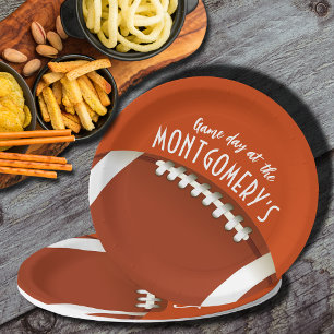 Assiettes En Carton Jeu de football Jour Orange