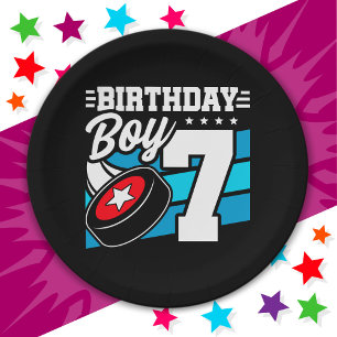 Assiettes En Carton Jeu de hockey 7 ans Thème 7ème anniversaire garçon
