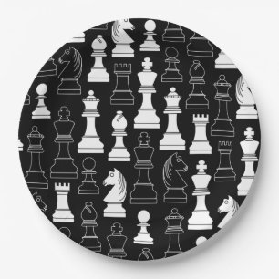 Assiettes En Carton Jeu d'échecs mignon Anniversaire de enfant Papier 
