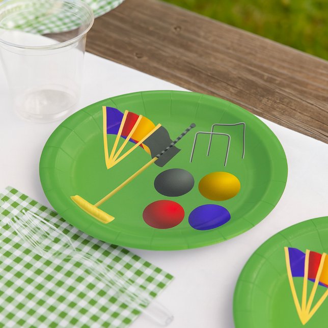 Assiettes En Carton Jeux De Plaques De Papier Croquet (Créateur téléchargé)
