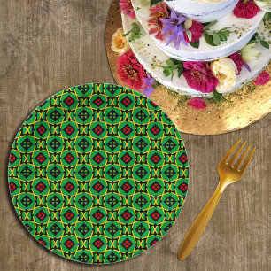 Assiettes En Carton Jeux de table Jamaïque, Coeurs et drapeau Jamaïque