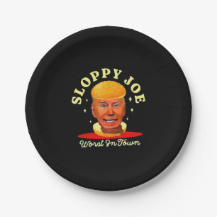 Assiettes En Carton Joe Biden Sloppy Anti Président