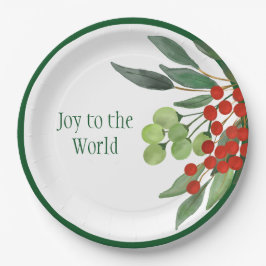 Assiettes En Carton Joie au Monde religieux Red Green Noël