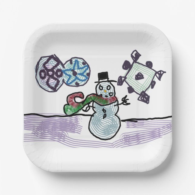 Assiettes En Carton Joie de neige (Recto)
