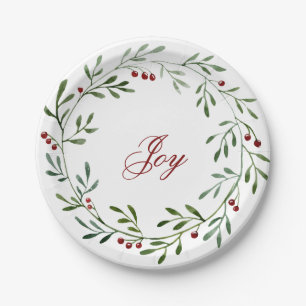 Assiettes En Carton Joie Plaque de couronne de Noël