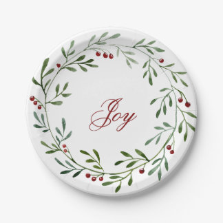 Assiettes En Carton Joie Plaque de couronne de Noël