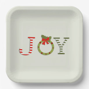 Assiettes En Carton Joie - Plaque de papier de Noël