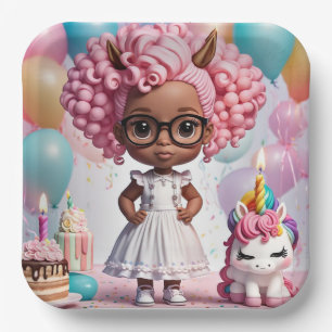 Assiettes En Carton "Joie Unicorne "Plaque de papier
